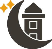 Ramadan Glyphe zwei Farbe Symbol vektor