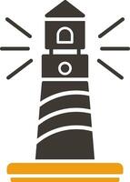 Leuchtturm Glyphe zwei Farbe Symbol vektor