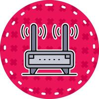 router linje fylld klistermärke ikon vektor