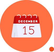 15:e av december lång cirkel ikon vektor