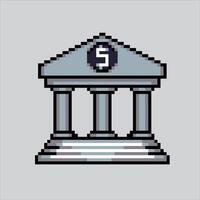 Pixel Kunst Illustration Bank. pixelig Bank Symbol. Geld Bank Symbol. pixelig zum das Pixel Kunst Spiel und Symbol zum Webseite und Video Spiel. alt Schule retro. vektor