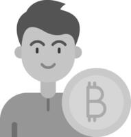 bitcoin grå skala ikon vektor