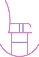 schaukeln Stuhl linear zwei Farbe Symbol vektor
