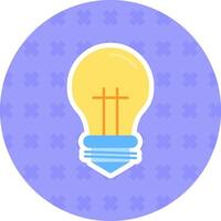 Glödlampa platt klistermärke ikon vektor