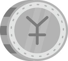 yuan grå skala ikon vektor