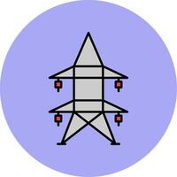 elektrisch Turm Linie gefüllt Mehrfarben Kreis Symbol vektor