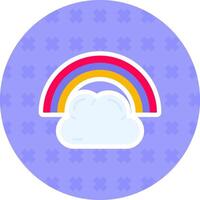 Regenbogen eben Aufkleber Symbol vektor
