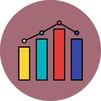 Graph Linie gefüllt Mehrfarben Kreis Symbol vektor