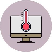 temperatur linje fylld flerfärgad cirkel ikon vektor