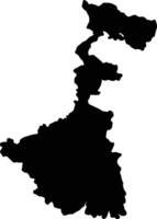 Westen Bengalen Indien Silhouette Karte vektor
