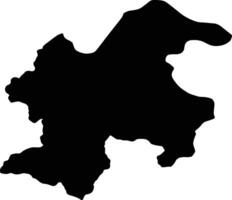 borski republik av serbia silhuett Karta vektor