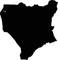 niassa Mozambique Silhouette Karte vektor