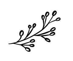Hand skisserade vektor vintage blommiga element - laureller lämnar blomma virvlar och fjädrar. Vild och fri. Perfekt för inbjudningar hälsningskort, citatbloggar bröllopsramar, affischer