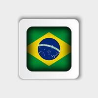 Brasilien flagga knapp platt design vektor