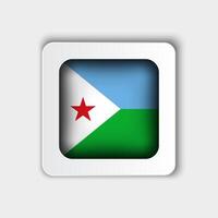 Dschibuti Flagge Taste eben Design vektor