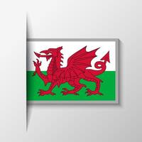 Vektor rechteckig Wales Flagge Hintergrund