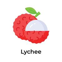 en vit mosig frukt med tunn skal runt om som visar litchi, rik smak frukt vektor