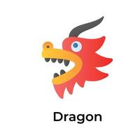 Chinesisch Symbol von Drachen schön Vektor Design isoliert auf Weiß Hintergrund