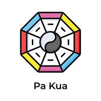 pa Kua Spiegel Symbol Design, bereit zu verwenden Vektor editierbar Stil