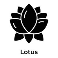 vatten lilja, Fantastisk ikon av lotus blomma, upp för premie använda sig av vektor