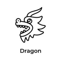 Chinesisch Symbol von Drachen schön Vektor Design isoliert auf Weiß Hintergrund