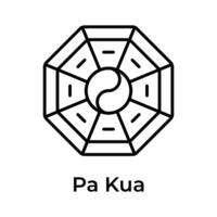 pa Kua Spiegel Symbol Design, bereit zu verwenden Vektor editierbar Stil