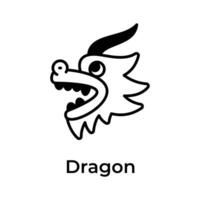 kinesisk symbol av drake skön vektor design isolerat på vit bakgrund