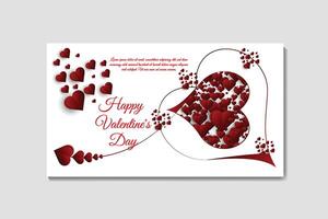 Vektor schön glücklich Valentinsgrüße Tag rot Herzen Hintergrund Design