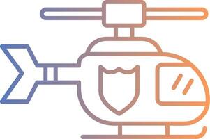 Polizei Hubschrauber Linie Gradient Symbol vektor