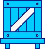 hölzern Box Blau gefüllt Symbol vektor