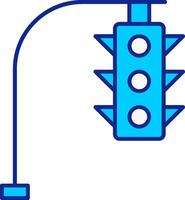 trafik lampor blå fylld ikon vektor
