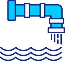Wasser Verschmutzung Blau gefüllt Symbol vektor