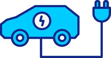 elektrisk bil blå fylld ikon vektor