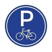 Parkplatzschild für Fahrräder. vektor