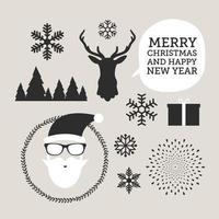 jul och nyår symboler för design vykort, inbjudan, affisch och andra. vektor
