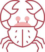 Krabbe solide zwei Farbe Symbol vektor