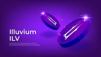 illuvium ilv banner. ilv mynt cryptocurrency koncept banner bakgrund. vektor