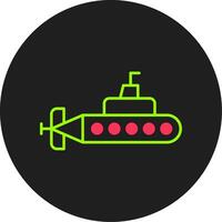 U-Boot-Glyphe-Kreis-Symbol vektor
