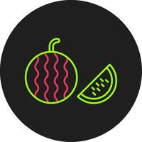 Wassermelonen-Glyphe-Kreis-Symbol vektor