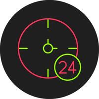 24 timmar glyf cirkel ikon vektor