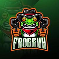 frog gun esport logotypdesign vektor