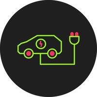 Glyphen-Kreissymbol für Elektroautos vektor
