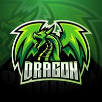 Drachen-Esport-Maskottchen-Logo-Design vektor