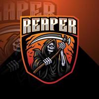 Totenkopf-Reaper-Logo-Maskottchen-Design vektor