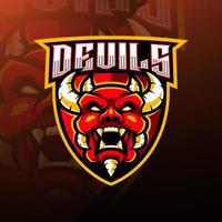 Devil Head Esport Maskottchen Logo-Design vektor