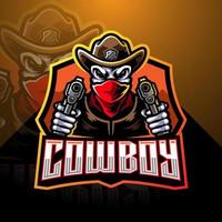 Cowboy-Esport-Maskottchen-Logo-Design vektor