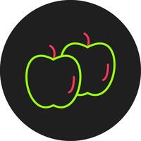 äpplen glyf cirkel ikon vektor