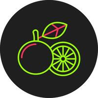 grapefrukt glyf cirkel ikon vektor
