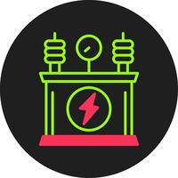 Stromtransformator-Glyphe-Kreis-Symbol vektor