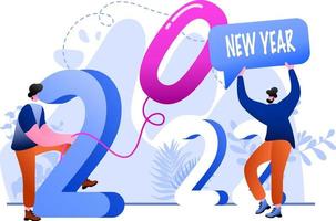 Neujahr 2022 Ziel perfekt für Landing Pages, Vorlagen, Benutzeroberfläche, Web, mobile App, Poster, Banner, Flyer, Entwicklung vektor